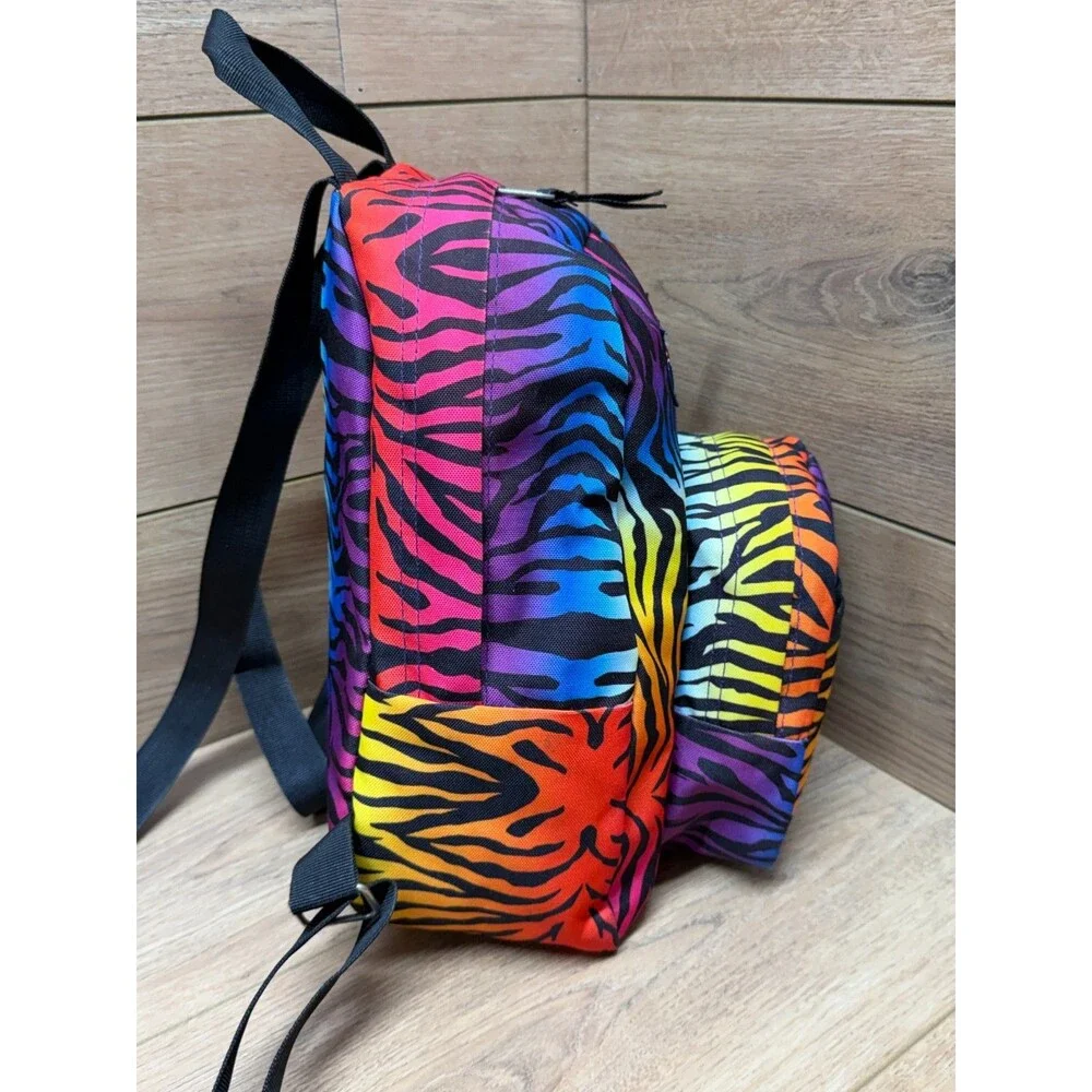 JanSport Rainbow Zebra Print Mini Backpack Made in USA - 90s Vintage